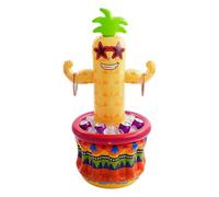 Cooler gonflable de piscine portable hawaïen 122 cm de bière E | Articles de bar pour fêtes à la piscine tropicales pour bière, barbecue, bar, jeux de plage, vacances, anniversaires