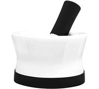 Cooler Kitchen Mortier et Pilon en Silicone et Porcelaine EZ-Grip avec Base en Silicone détachable antidérapante - Nouveau Design pour Guacamole - Va au Lave-Vaisselle