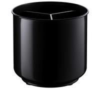 Porte-ustensiles cuisine rotatif extra large et robuste avec base lestée anti-glissement, séparateur amovible et insert préhensible - passe au lave-vaisselle noir - pot ustensiles de cuisine