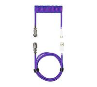Cooler Master Câble spiralé Thunderstorm Bleu-Violet avec connecteur aviateur Amovible en métal, câble Flexible en Nylon tressé renforcé, claviers USB-A vers USB Type-C (KB-CLZ1)