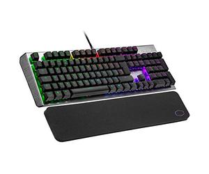 Cooler Master CK550 V2 Mechanical Gaming Keyboard - RGB Backlighting, On-the-Fly Controls, Aluminium Top Plate and Wrist Rest Included - UK Layout / Red Switches