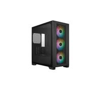 Cooler Master Elite 301 Mini Tower Noir, Boîtier PC, Micro ATX/ITX, 1x 3.5", 1x 2.5", 4 Slots, 3x 120mm avant, USB 3.2 Gen 1 Type-A/C, Acier/Plastique/Verre trempé