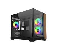 Cooler Master Boîtier PC Elite 481 Wood Micro-ATX panneau vitré Noir