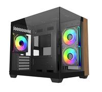 Cooler Master Boîtier PC Elite 481 Wood Micro-ATX panneau vitré Noir