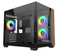 Cooler Master Boîtier PC Elite 481 Wood Micro-ATX panneau vitré Noir
