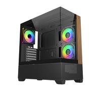 Cooler Master Elite 690 Boitier PC ATX en bois - 3 ventilateurs ARGB PWM de 120 mm, processeur graphique 425 mm, support de radiateur 360 mm, verre trempé panoramique, USB Type-C 3.2, châssis de jeu à