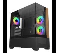 Cooler Master Elite 690 Wood : Boîtier PC Midi Tower Noir, Acier/Verre Trempé/Bois, ATX/micro ATX/ITX, 2x120mm Latéraux, 1x120mm Arrière, USB 3.2 Gen 1 & 2x2
