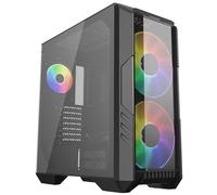 Cooler Master HAF 500 Boîtier Moyen Tour PC, 2 Ventilateurs 200mm ARGB pour Flux d'Air Élevé, Ventilateur GPU 120mm Orientable, Options de Refroidissement Multiples, Panneau Latéral Verre Trempé, Noir