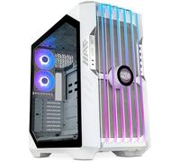 Cooler Master HAF 700 Evo White Boitier PC, Full-Tower, Compatible E-ATX, 5 Ventilateurs, Bracket Radiateur Pivotant, High-Airflow Cooling, Affichage LCD TPS Réel, Lames ARGB, Panneau Latéral TG