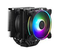 Cooler Master Hyper 622 Halo Black Refroidisseur CPU - Ventirad Double Tour, 6 Caloducs à Contact Direct, 2 x Ventilateurs Halo2, Finition Aluminium Noir, Auto Détection ARGB, Brackets LGA1700 & AM5