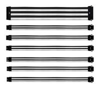 Cooler Master Kit Câbles d'Extension PSU - Calibre 16AWG, Gaine PVC 3 Couches, Rallonge Compatible ATX, Longueur 30cm, avec Câble CPU 8 Broches pour Alim. 16-EPS inclus - Noir & Blanc
