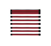 Cooler Master Kit d'Extension Câbles Couleur 0.3m - Connecteurs Mâle-Mâle - Inclut 24 Pin, 8(4+4) Pin, 8 Pin, 2x PCI-e 8 Pin, 2x PCI-e 6+2 Pin - Noir/Rouge