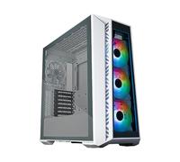 Cooler Master MasterBox 520 - Boîtier PC Moyen Tour Chassis ATX, 4 x Ventilateurs Préinstallés, Plusieurs Configuration du Flux d'air, Panneau Avant & Latéral Verre Trempé, Contrôleur ARGB - Blanc