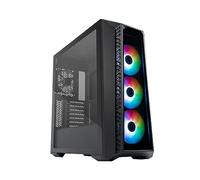 Cooler Master MasterBox 520 - Boîtier PC Moyen Tour Chassis ATX, 4 x Ventilateurs Préinstallés, Plusieurs Configuration du Flux d'air, Panneau Avant & Latéral Verre Trempé, Contrôleur ARGB - Noir