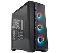 Cooler Master MasterBox 520 Mesh - Boîtier PC Moyen Tour Chassis ATX, 3 x Ventilateurs Préinstallés, Configuration du Flux d'Air, Panneau Avant mesh & Latéral Verre Trempé, Contrôleur ARGB - Noir