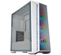 Cooler Master MasterBox 520 Mesh - Boîtier PC Moyen Tour Chassis ATX, 3 x Ventilateurs Préinstallés, Configuration du Flux d'air, Panneau Avant Mesh & Latéral Verre Trempé, Contrôleur ARGB - Blanc