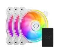 Cooler Master MasterFan MF120 Halo² Boîtier PC 3 en 1 Blanc | Refroidisseur de liquide | Ventilateur de refroidissement d'air, anneaux LED ARGB à double boucle, anneaux LED ARGB, PWM dynamique 120 mm