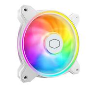 Cooler Master MasterFan MF120 Halo² Ventilateur blanc, anneaux LED ARGB Gen 2, 120 mm 2050 tr/min, pales de ventilateur élargies, cadre hybride pour boîtier PC, refroidisseur liquide et air