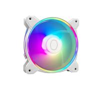 Cooler Master MasterFan MF120 Halo2 ARGB Blanc - Boîtier et ventilateur de refroidissement, éclairage RVB adressable à double anneau, roulement de fusil, lames d'équilibrage d'air élargies, protection