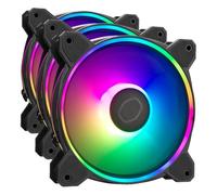 Cooler Master MasterFan MF120 Halo2 ARGB - Ventilateur de Boîtier 120mm, Éclairage ARGB à Double Boucle, Roulement Rifle, Pales Air Balance Agrandies avec Capteur Anti-Blocage & Driver IC Amélioré
