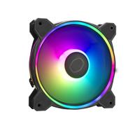 Cooler Master MasterFan MF120 Halo2 ARGB - Ventilateur de Boîtier 120mm, Éclairage ARGB à Double Boucle, Roulement Rifle, Pales Air Balance Agrandies avec Capteur Anti-Blocage & Driver IC Amélioré