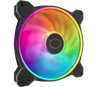 Cooler Master MasterFan MF140 Halo² Ventilateur double anneau ARGB Gen 2 LED, PWM dynamique 120 mm, 1600 tr/min, pales de ventilateur élargies, cadre hybride pour boîtier PC, refroidisseur liquide et