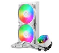 Cooler Master MasterLiquid 240 Core II CPU Watercooler - Refroidisseur AIO 240mm (Max. 260W TDP), Pompe GR9 à Double Chambre, ventilateurs ARGB Gen 2 améliorés, Montage rapide kits AMD & Intel - Blanc