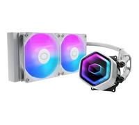 Cooler Master MasterLiquid 240 Core II CPU Watercooler - Refroidisseur AIO 240mm (Max. 260W TDP), Pompe GR9 à Double Chambre, ventilateurs ARGB Gen 2 améliorés, Montage rapide kits AMD & Intel - Blanc