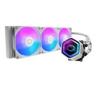Cooler Master MasterLiquid 360 Core II CPU Watercooler - Refroidisseur AIO 360mm (Max. 280W TDP), Pompe GR9 à Double Chambre, ventilateurs ARGB Gen 2 améliorés, Montage rapide kits AMD & Intel - Blanc