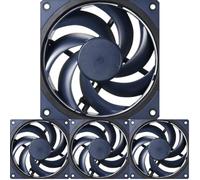 Cooler Master Mobius 120 Ventilateur de Boitier - Conception Ring Blade (PWM), Roulement à Boucle Dynamique (max. 63.1CFM, 2.6 mmH2O, 22.6dBA), Cadre Chanfreiné Air-Focus - Noir (Lot de 4)