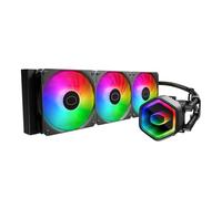 Cooler Master Refroidisseur liquide CPU AIO 360 Core II, R9|U9|i9, pompe G9R à double chambre, miroir infini, tube de 400 mm, radiateur 360 mm, ventilateur PWM 120 mm, AMD Ryzen AM5|4, plate-forme