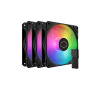 Cooler Master SickleFlow Edge 120 ARGB - Kit de 3 ventilateurs 120mm pour boîtier PC, 690-2500 tr/min, 70.7 CFM, 3.61 mmH2O, LDB, 27.2 dB(A)