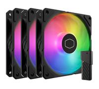 Cooler Master SickleFlow Edge 120 ARGB Kit de 3 ventilateurs - 3x 120mm (690~2500 RPM, PWM), Haut Flux d'air (70.7 CFM) & Pression statique (3.61mmH2O), ARGB Gen 2, Contrôleur LED, 32.8 dBA max - Noir