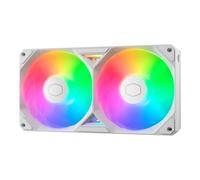 Cooler Master SickleFlow Edge 240 Boîtier PC aRGB à cadre unique blanc | Ventilateur de refroidissement liquide, 240 mm, câble modulaire simple pratique, PWM 2 050 tr/min, lames d'équilibrage d'air