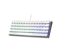 Cooler Master SK620 Clavier mécanique 60 % argent blanc avec commutateurs bleus discrets, touches améliorées, design en aluminium brossé