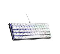 Cooler Master SK620 Clavier mécanique 60 % argent blanc avec commutateurs rouges profil bas, touches améliorées, design en aluminium brossé