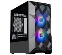 Cooler Master TD300 Mesh Boîtier PC Mini Tour, Flux d'air Élevé, 2 Ventilateurs Intake ARGB 120mm, Carte Mère Micro-ATX & Mini-ITX, Panneau Latéral Verre Trempé, Couvercle Amovible, Hub ARGB/PWM