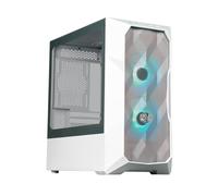Cooler Master TD300 Mesh White Boîtier PC Mini Tour, Flux d'air Élevé, 2 Ventilateurs ARGB 120mm, Carte Mère Micro-ATX & Mini-ITX, Panneau Latéral Verre Trempé, Couvercle Amovible, Hub ARGB/PWM