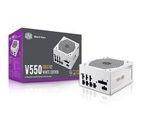 Cooler Master V550 Gold White Edition V2 entièrement modulaire, 550 W, efficacité 80+, fonctionnement semi-sans ventilateur, câbles PCIe haute efficacité 16 AWG