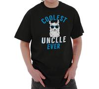 Coolest Llama Uncle Fathers Day Birthday T Shirt Tee Manches Courtes(Large)
