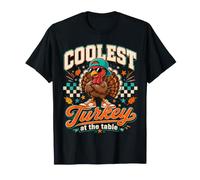 Coolest Turkey At The Table Funny Thanksgiving Family Dinner T-Shirt