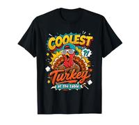 Coolest Turkey At The Table Funny Thanksgiving Family Dinner T-Shirt