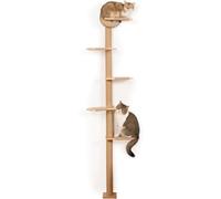 COOLEX Arbre à chat à 5 étages avec griffoir mural, étagères murales ludiques pour chats, idéal pour grimper, gratter et regarder, motif simulation sauvage