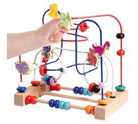 COOLFURFUR COLER Roler Cooter TOUEUX - Graphiques De Dinosaures, Fils en Boucle Amusants | Activité des Perles D'éducation Précoce, Structure De Labyrinthe en Bois Durable, Pratiques Motrices pour