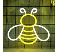 CoolGift Mart Panneau néon abeille - Décoration murale néon miel à intensité variable, décoration de fête d'anniversaire parfaite pour la maison, la terrasse, le jardin, les bars, les hôtels, les