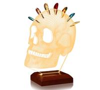 CoolGift Mart Support de médiator lumineux en acrylique en forme de tête de guitare électrique, Jaune chaud, Crâne