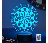 CoolGift Mart Veilleuse à DEL 3D à illusion d'optique avec télécommande et minuteur, cadeau d'anniversaire de Noël pour les amateurs de fléchettes