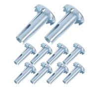 COOLHIYA 10 Inserts de Douille de Roue en Fer Robustes pour Roulettes de Chaises de Bureau, Manchons de Tige de Roulette Argentés, de Bruit, Lot de 10, Accessoires pour Mobilier de Bureau
