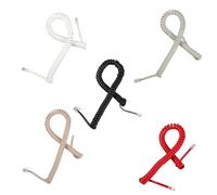 COOLHIYA 10 Pièces Cordon du Combiné Téléphonique Spiralé en Cuivre et Nylon Design Extensible pour Téléphone Fixe, pour Bureau et Maison, Offrant une Grosse Liberté de Couleur Aléatoire