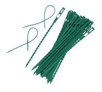 COOLHIYA 100 Pièces Attaches Vertes en Plastique Forme Arête de Poisson Ajustables sans Abîmer Plantes pour Jardin Maison Atelier